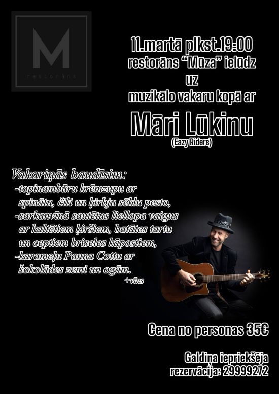 Muzikālais vakars restorānā 