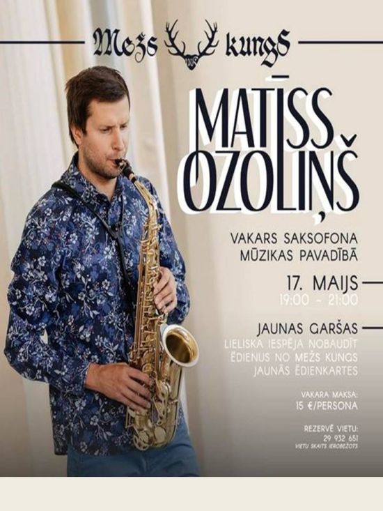 Saksofona mūzikas vakars restorānā 