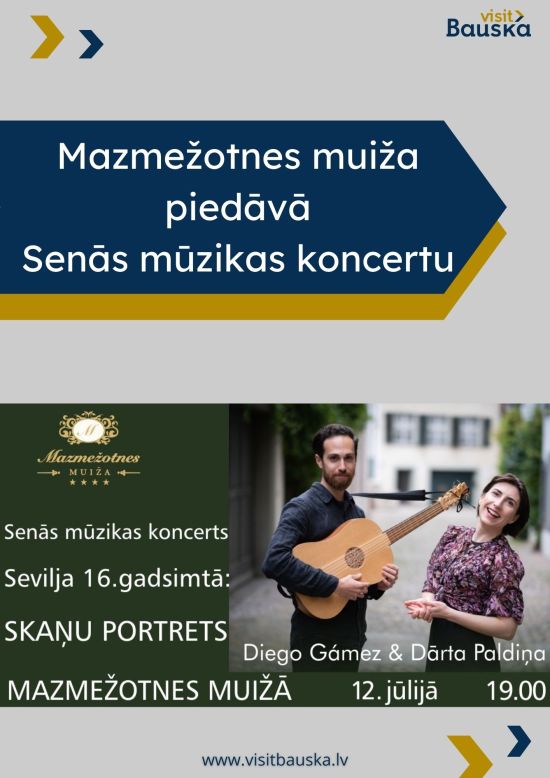 Senās mūzikas koncerts Mazmežotnes muižā