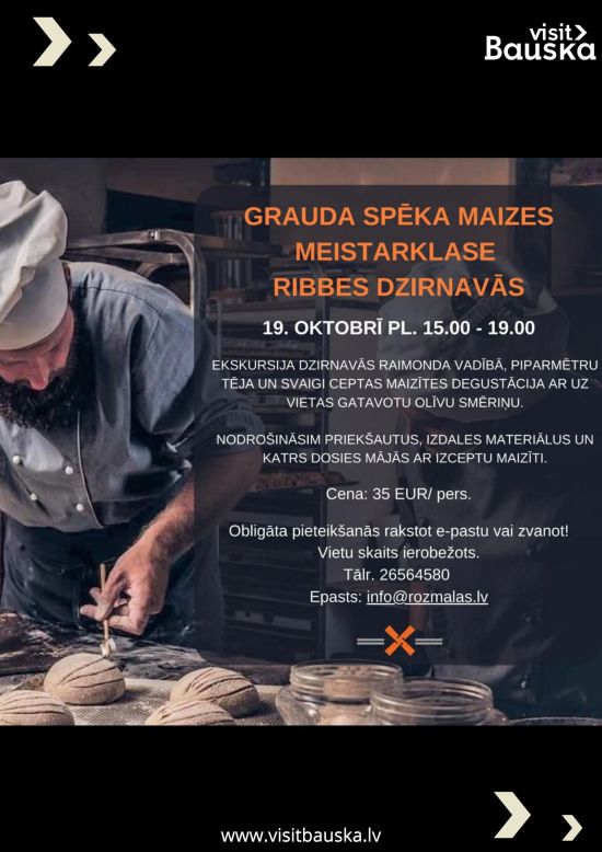 Maizes cepšanas meistarklase Ribbes dzirnavās