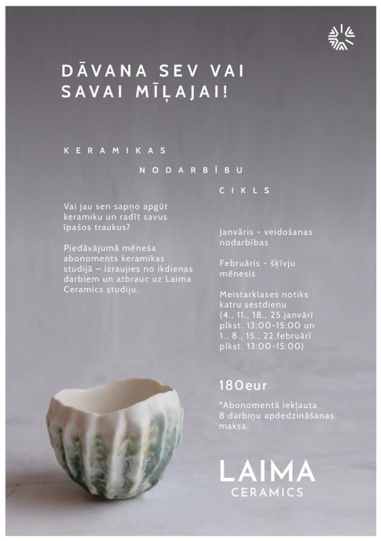 Keramikas nodarbību cikls @Laima Ceramics