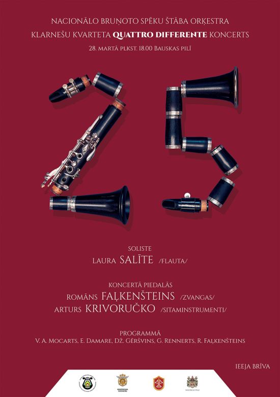 Klarnešu kvarteta “Quattro Differente” koncerts Bauskas pilī