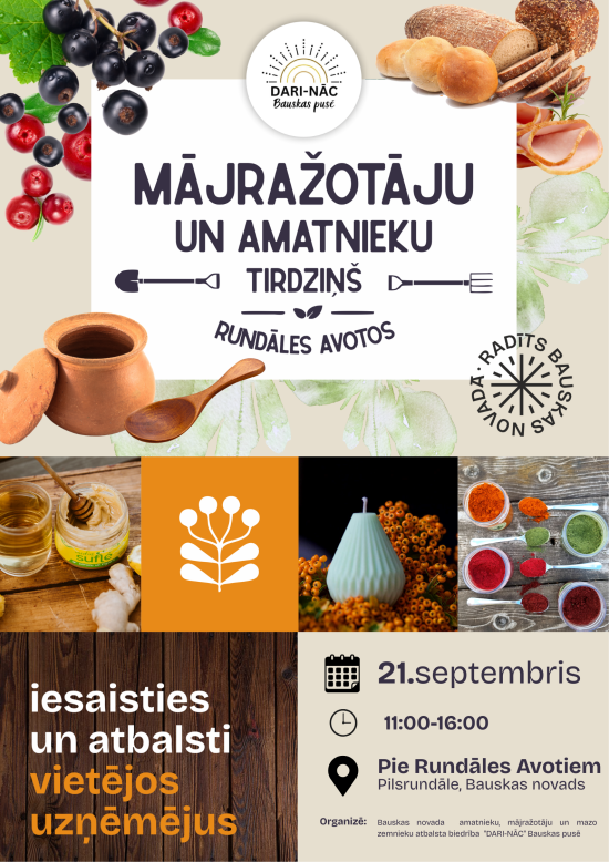 Trešais mājražotāju un amatnieku tirdziņš Rundāles Avotos