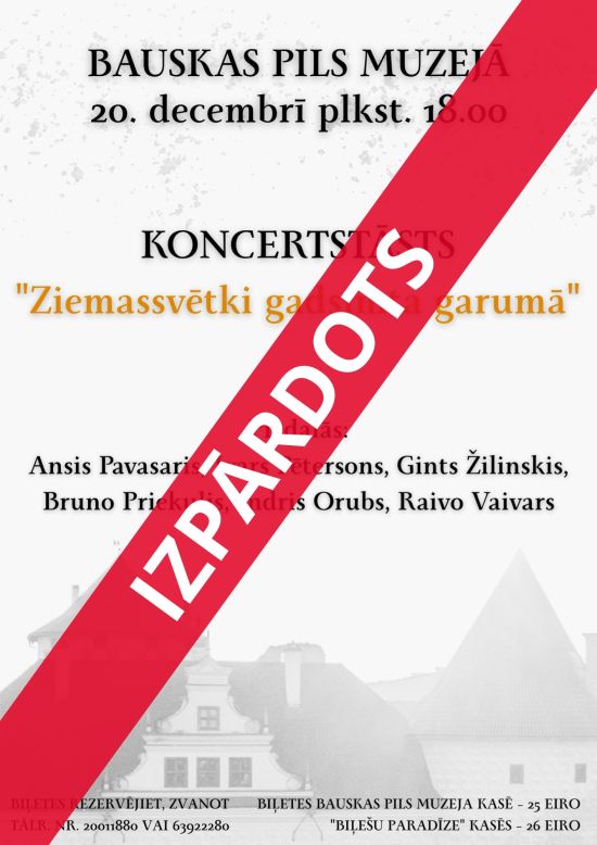 Koncertstāsts “Ziemassvētki gadsimta garumā” Bauskas pilī