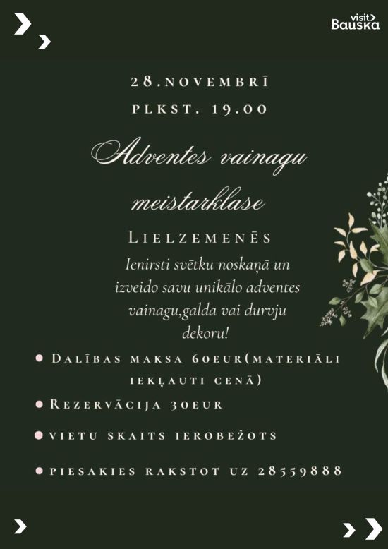 Adventes vainagu meistarklase Lielzemenēs 