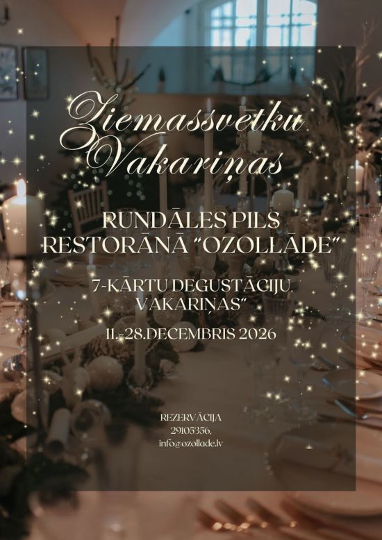 Ziemassvētku vakariņas Rundāles pils restorānā 