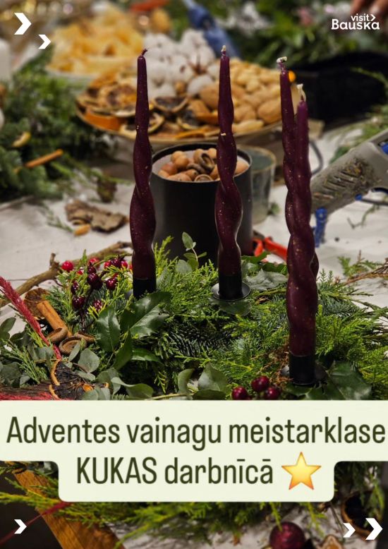Adventes vainagu meistarklase Kukas darbīcā