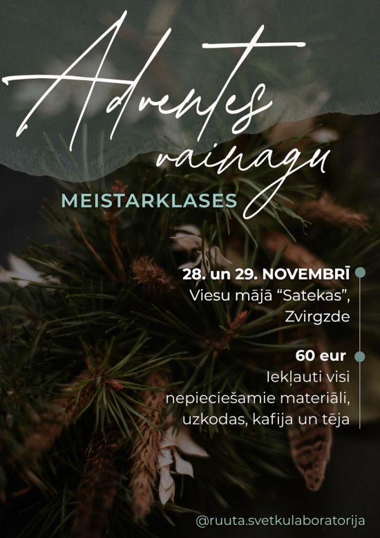 Adventes vainagu meistarklases viesu namā 