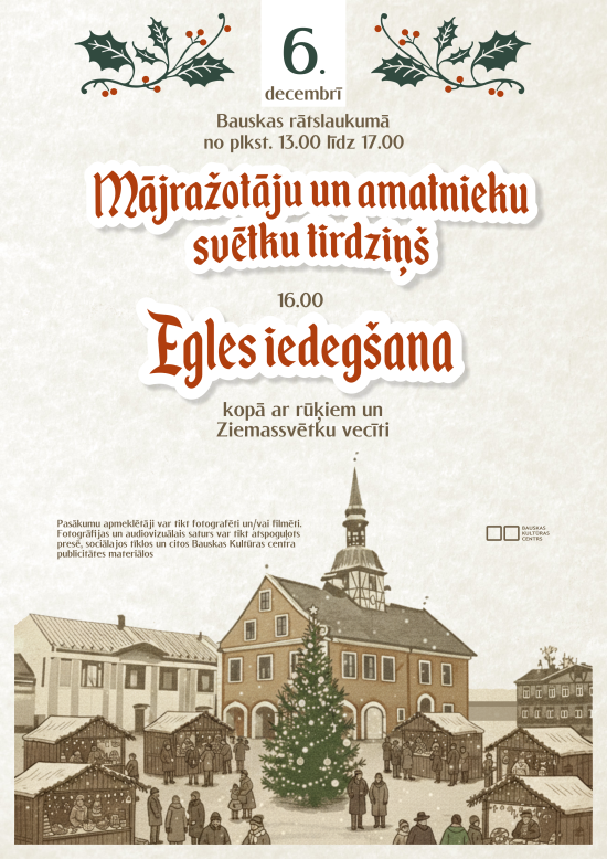 Ziemassvētku tirdziņš Bauskas rātslaukumā