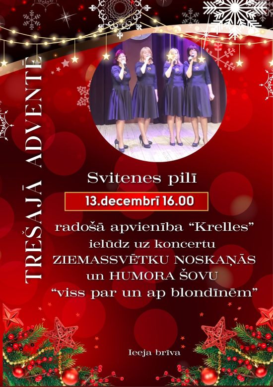 Svētku noskaņas Trešajā adventē Svitenes pilī