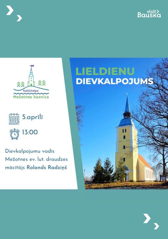 Velykų pamaldos kultūros erdvėje „Mežotnes bažnyčia“