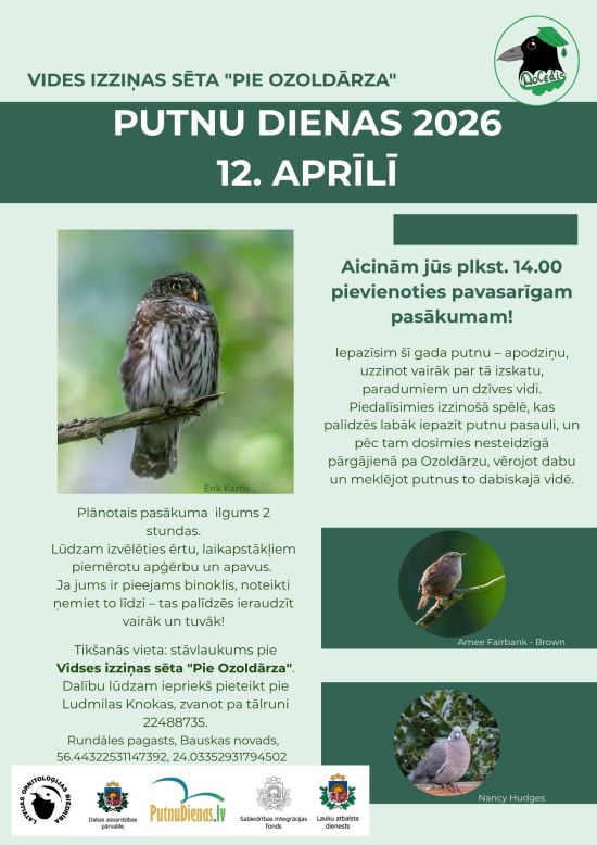 Putnu dienas vides izziņās sētā 