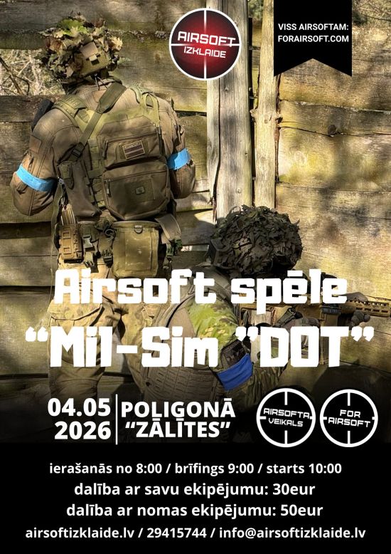Airsoft spēle Mil-Sim 