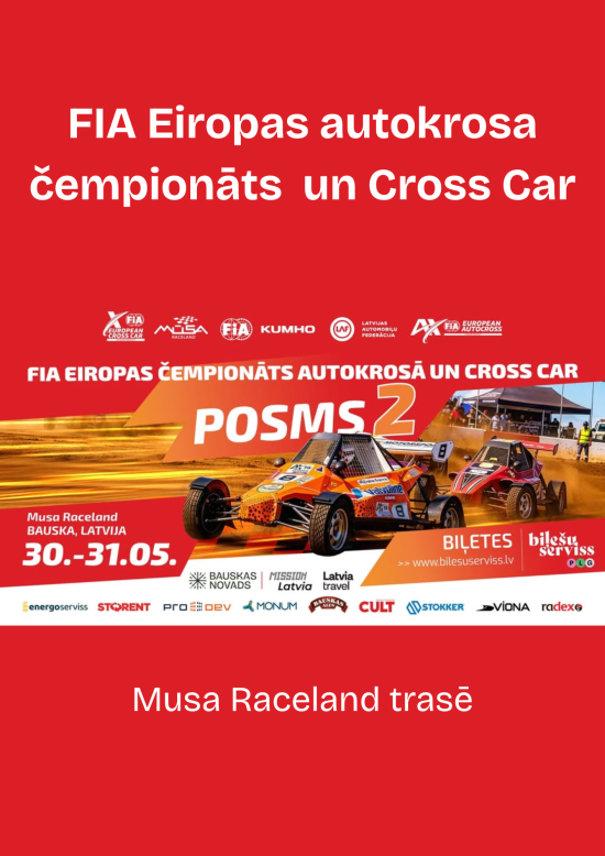 FIA autokrossi ja Cross Car Euroopa meistrivõistlused toimuvad Musa Racelandi rajal