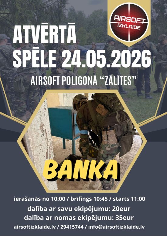 Atvērtā spēle airsoft poligonā 