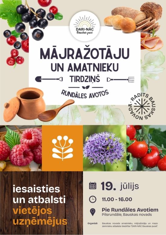 Mājražotāju un amatnieku tirdziņš Rundāles Avotos