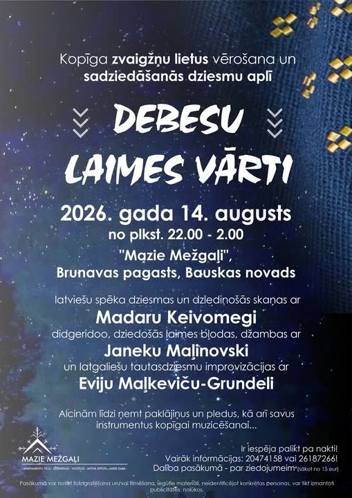 Mazajos Mežgaļos aicina uz maģisku sadziedāšanās nakti 