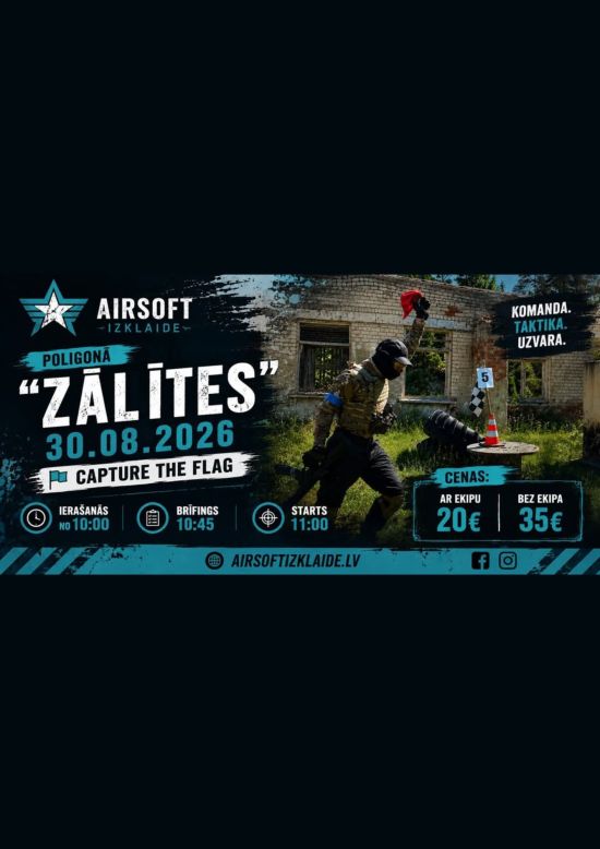 ATVĒRTĀ AIRSOFT SPĒLE POLIGONĀ “ZĀLĪTĒS”