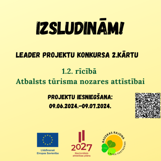 Izsludina atklāta konkursa projektu konkursu „Atbalsts tūrisma nozares attīstībai”